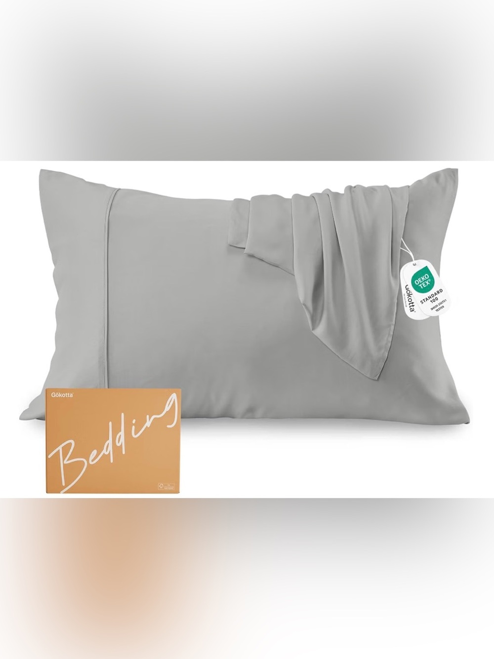 GOKOTTA Soft Pillow Cases Queen Set of 2 envelopes closure Gray Queen size New